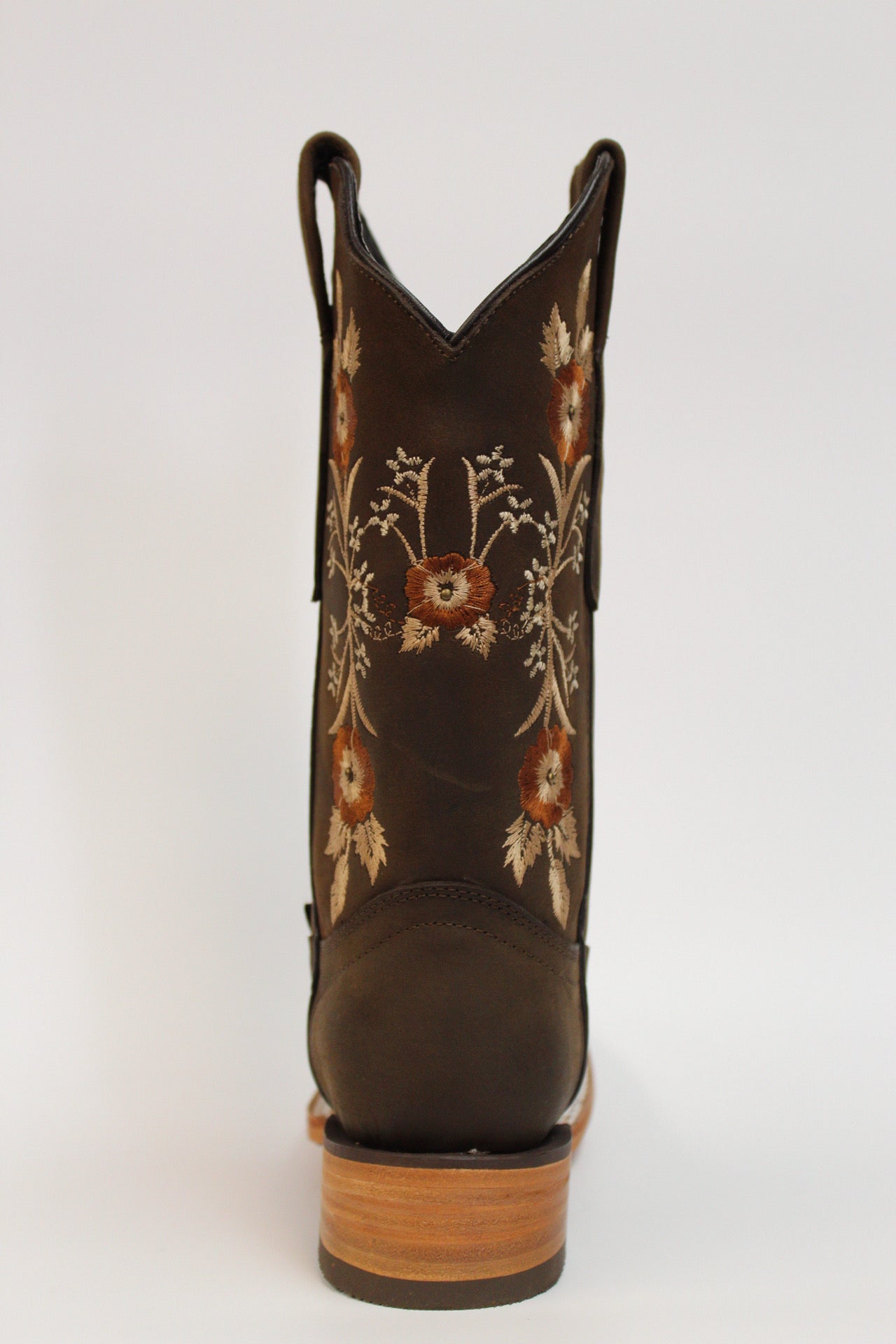 Cuatrero Boots Women's Texas Brown Flowers Choco