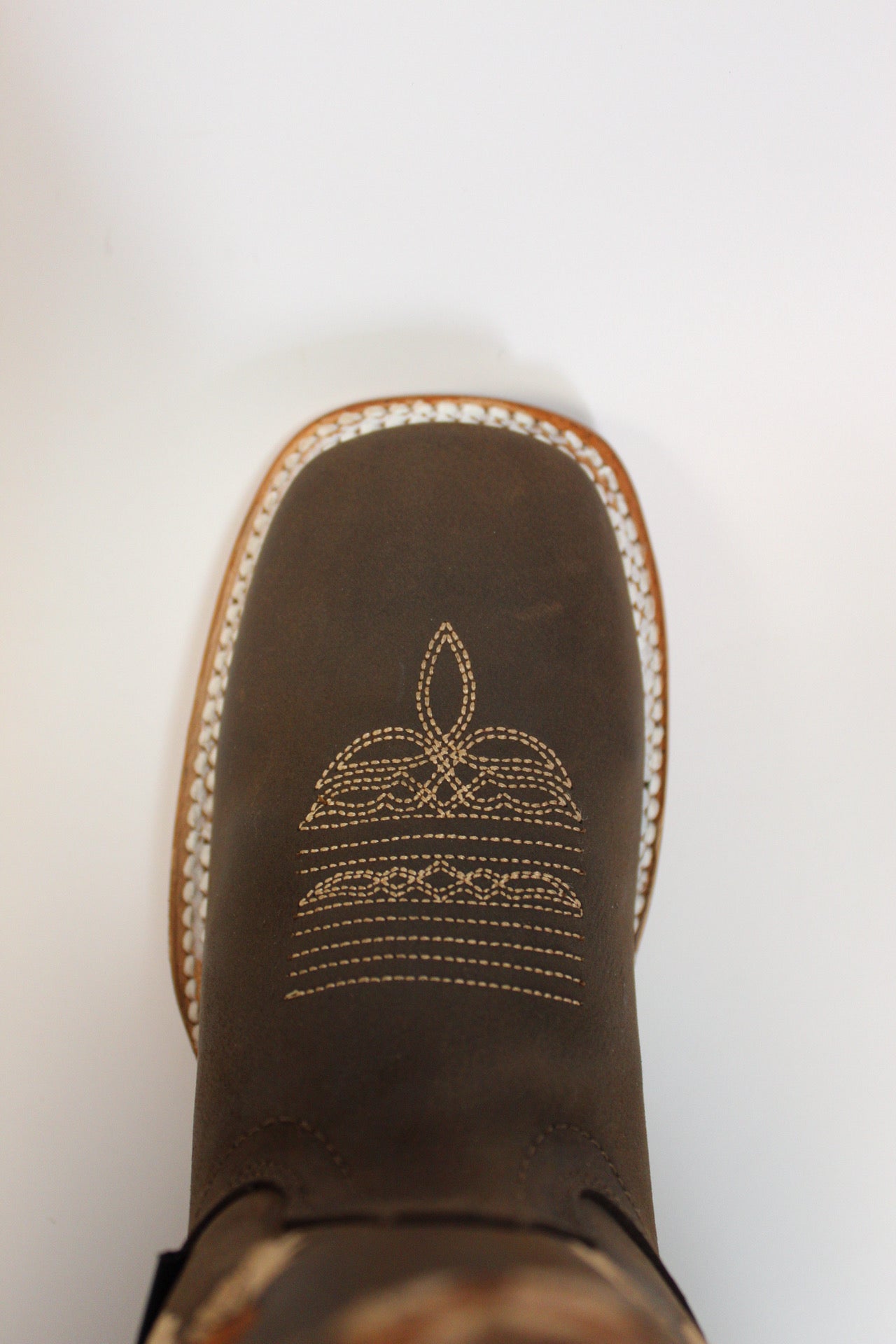 Cuatrero Boots Women's Texas Brown Flowers Choco