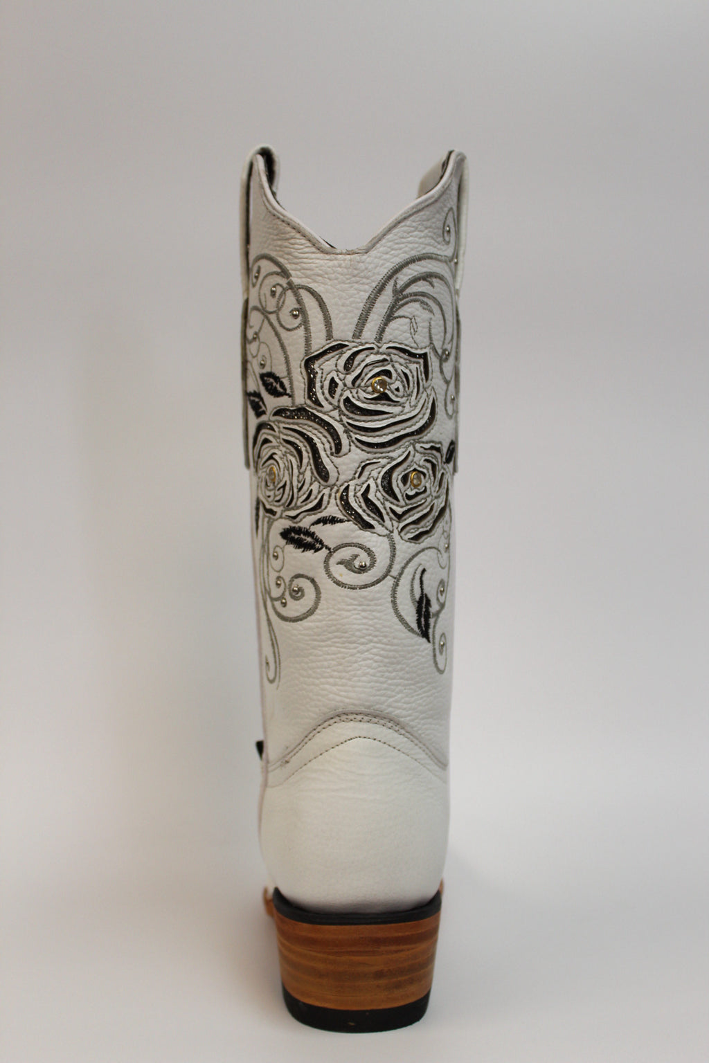 Cuatrero Boots Women's Cowgirl Lazer Roses White