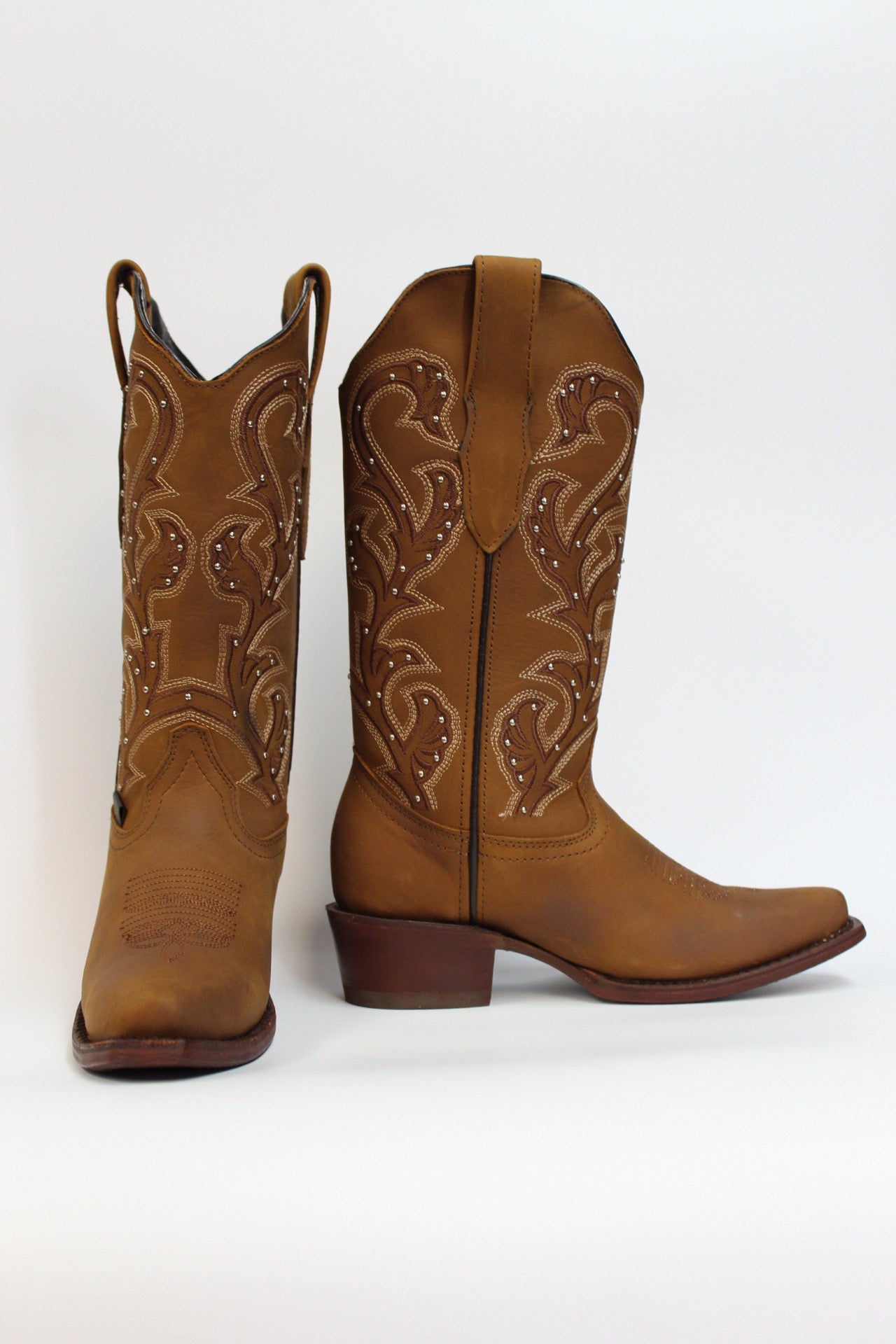 Cuatrero Boots Women's Cowgirl Decorative Studs Copper