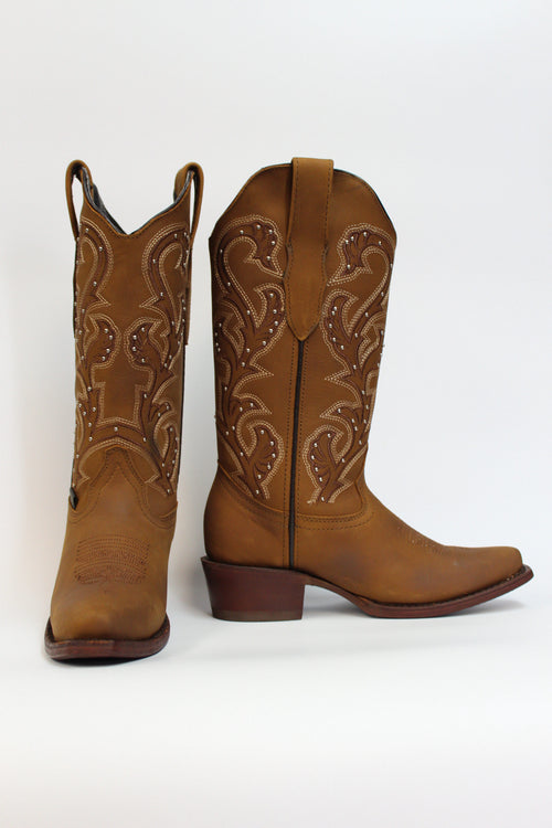 Cuatrero Boots Women's Cowgirl Decorative Studs Copper