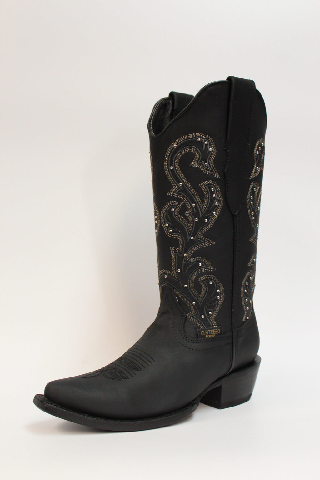 Cuatrero Boots Women's Cowgirl Decorative Studs Black
