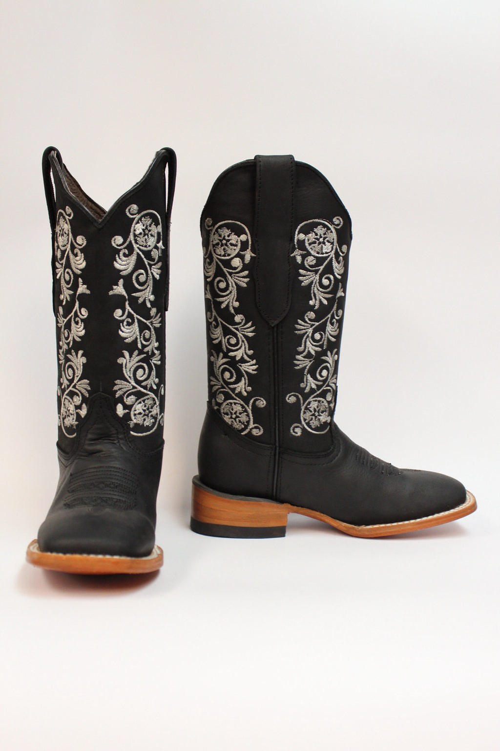 Cuatrero Boots Women's Texas Flowers Black