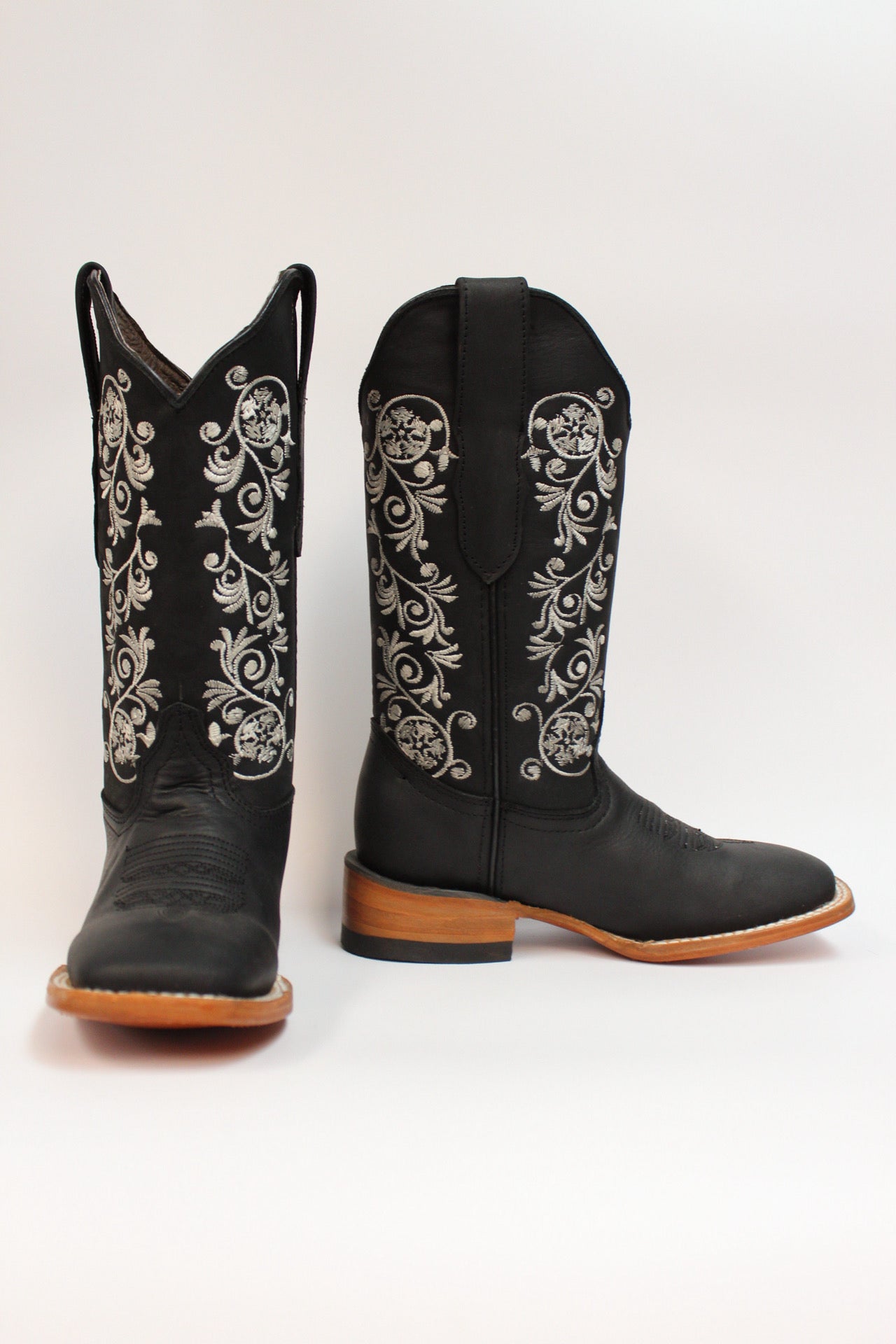 Cuatrero Boots Women's Texas Flowers Black