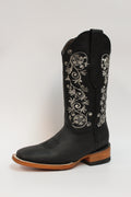 Cuatrero Boots Women's Texas Flowers Black