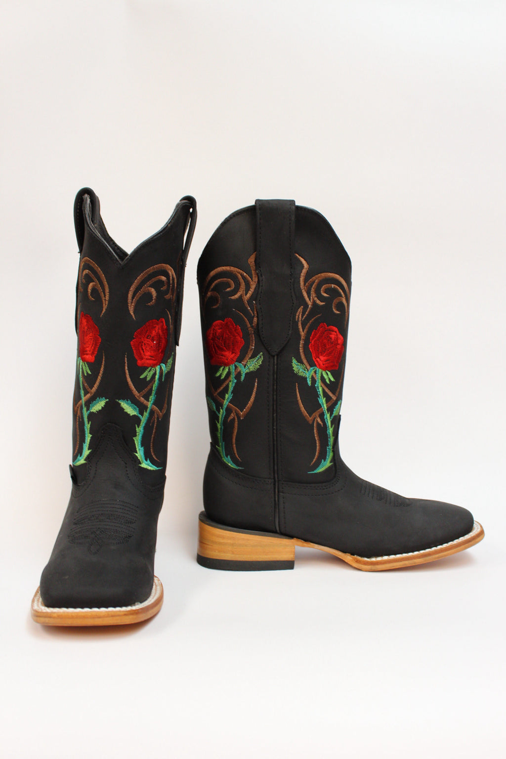 Cuatrero Boots Women's Texas Roses Black