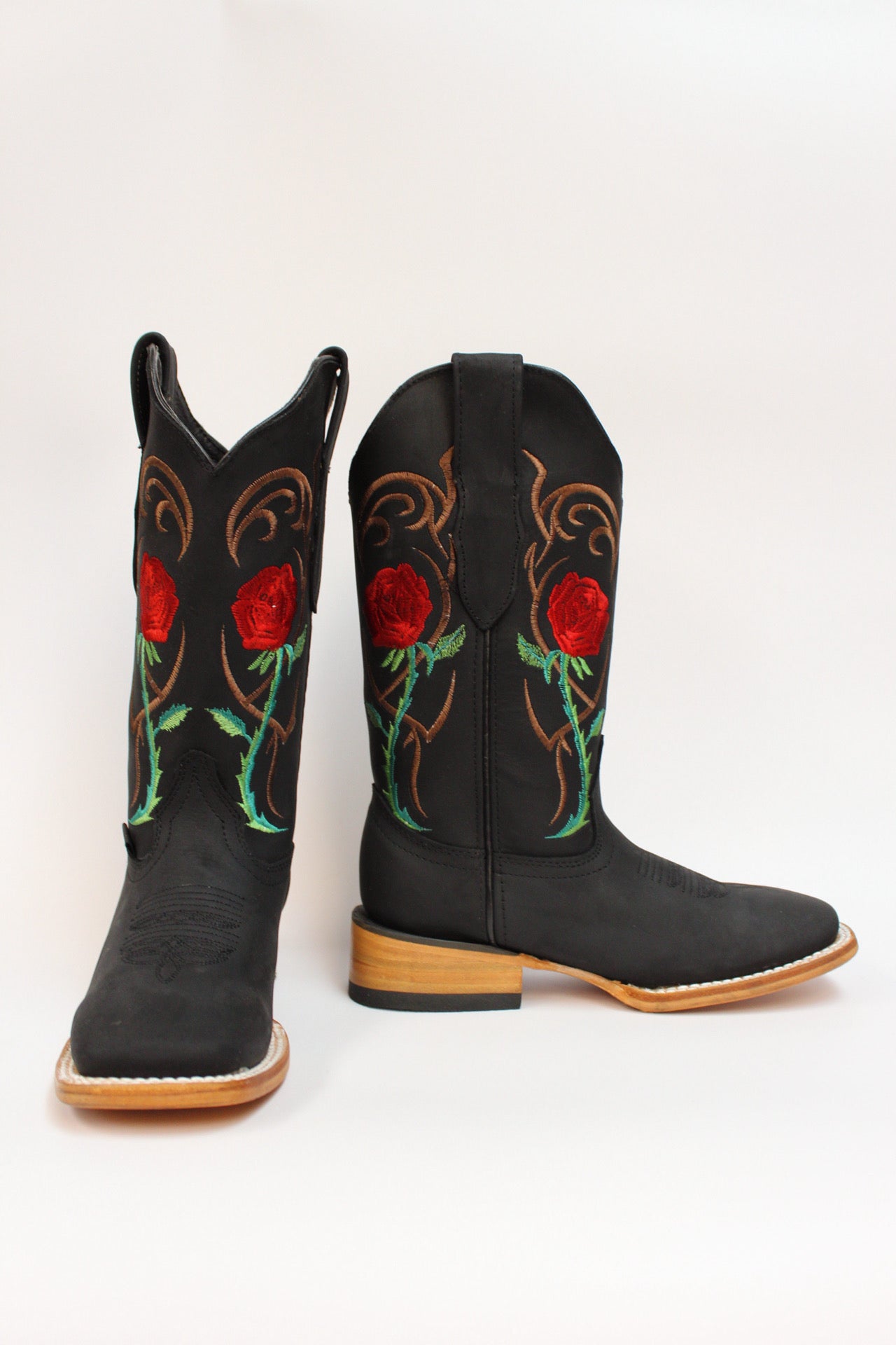 Cuatrero Boots Women's Texas Roses Black