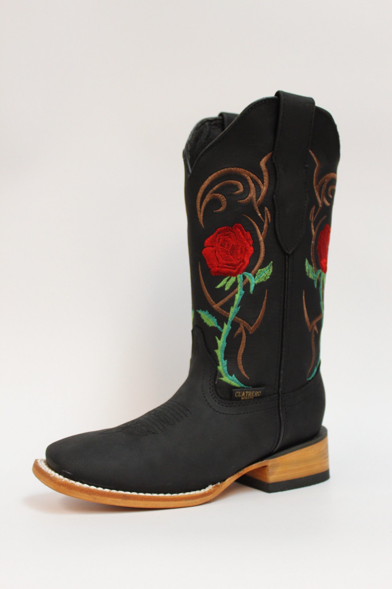 Cuatrero Boots Women's Texas Roses Black
