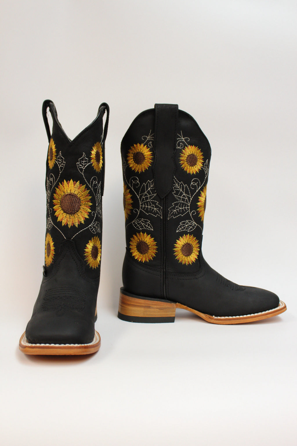 Cuatrero Boots Women's Texas Sunflowers Black