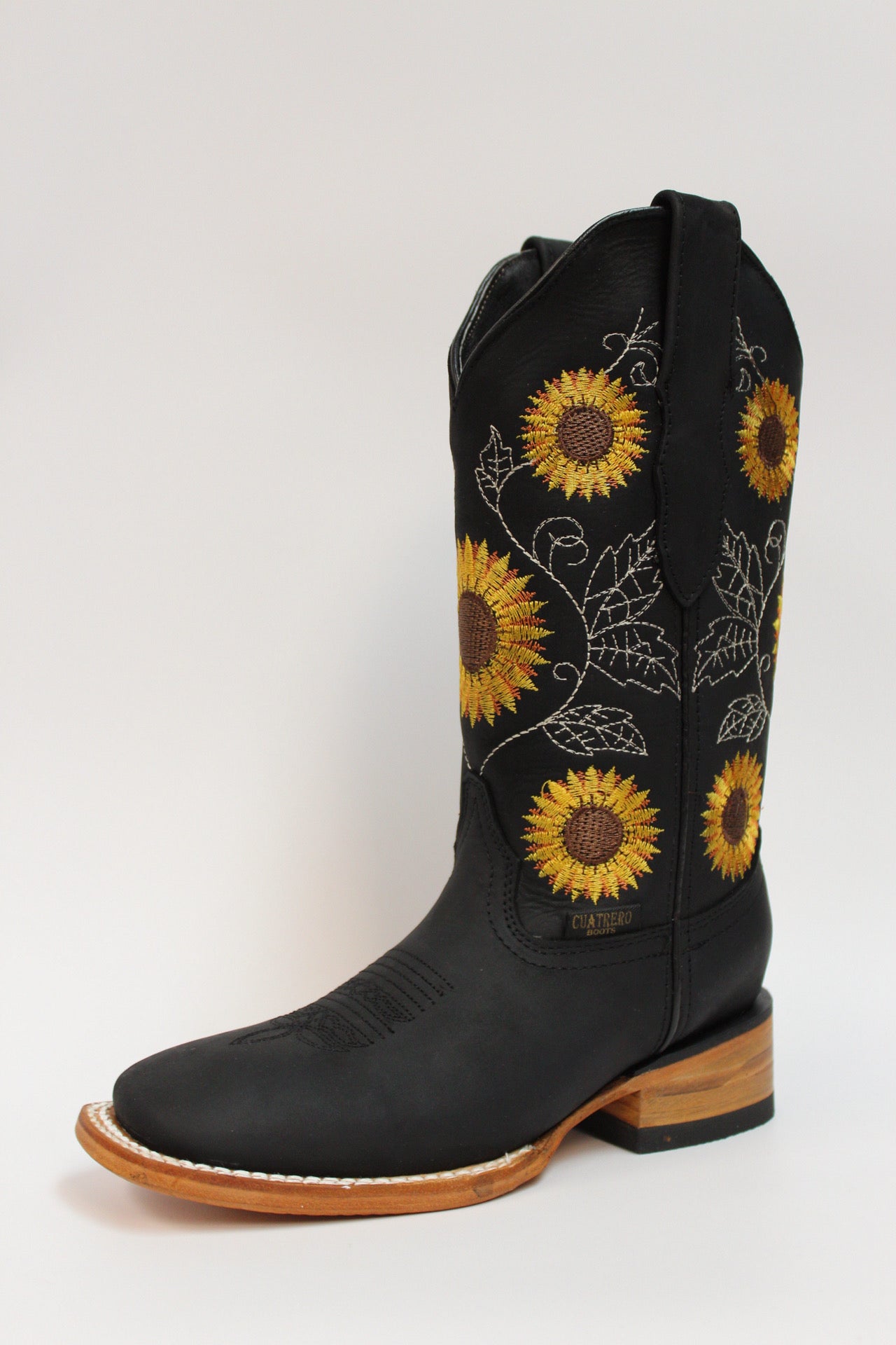 Cuatrero Boots Women's Texas Sunflowers Black