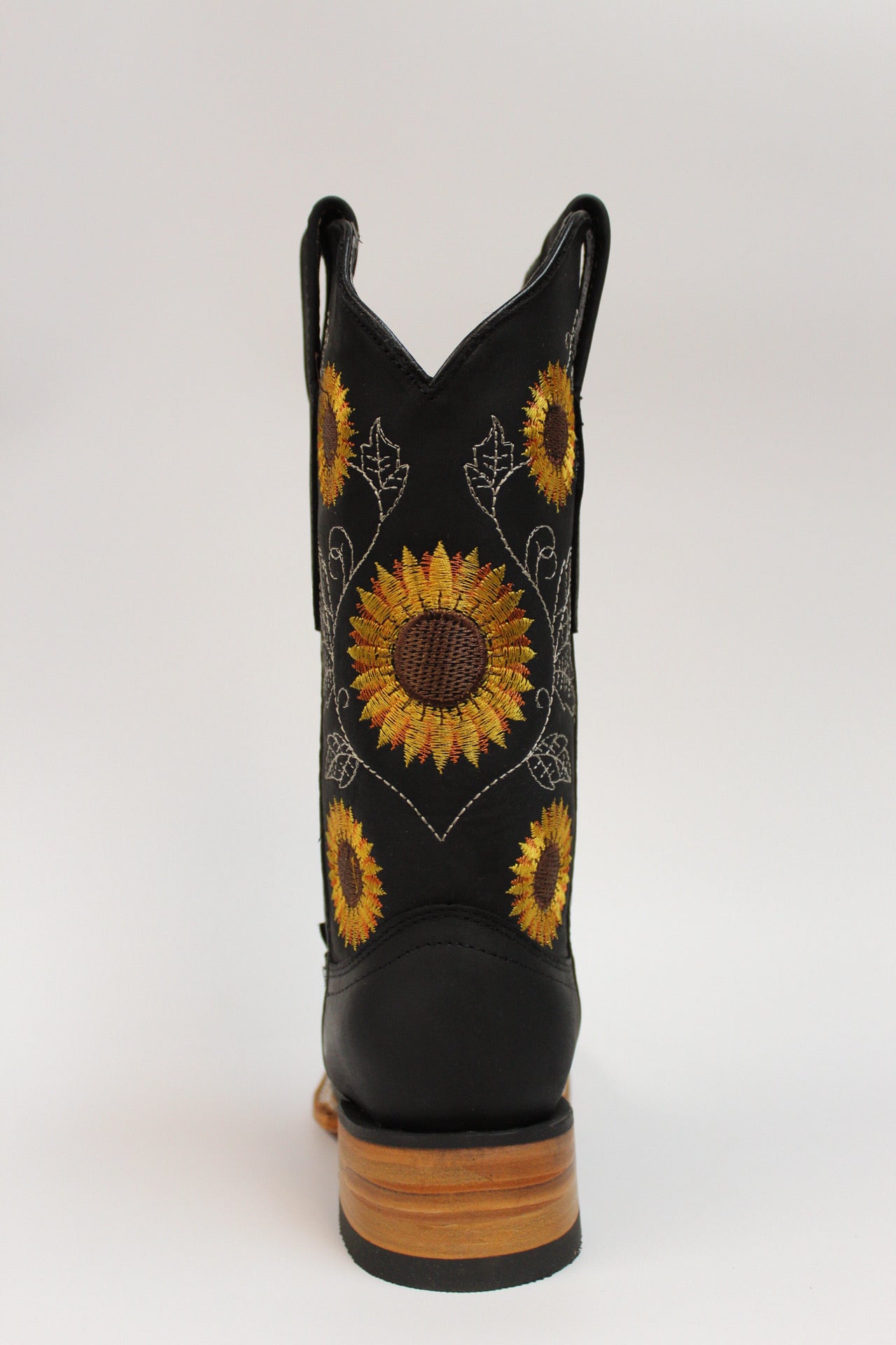 Cuatrero Boots Women's Texas Sunflowers Black