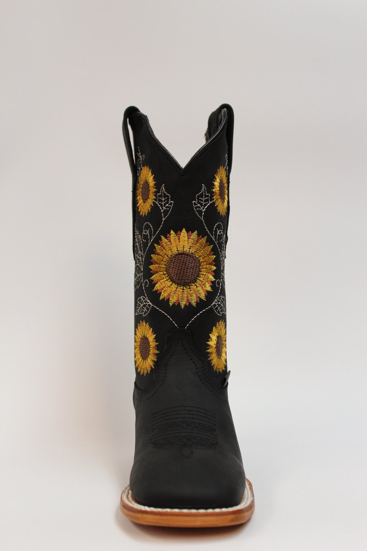 Cuatrero Boots Women's Texas Sunflowers Black